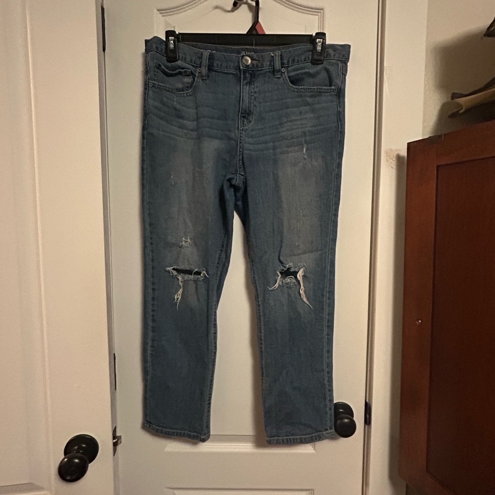 a.n.a Blue Distressed Boyfriend Jeans